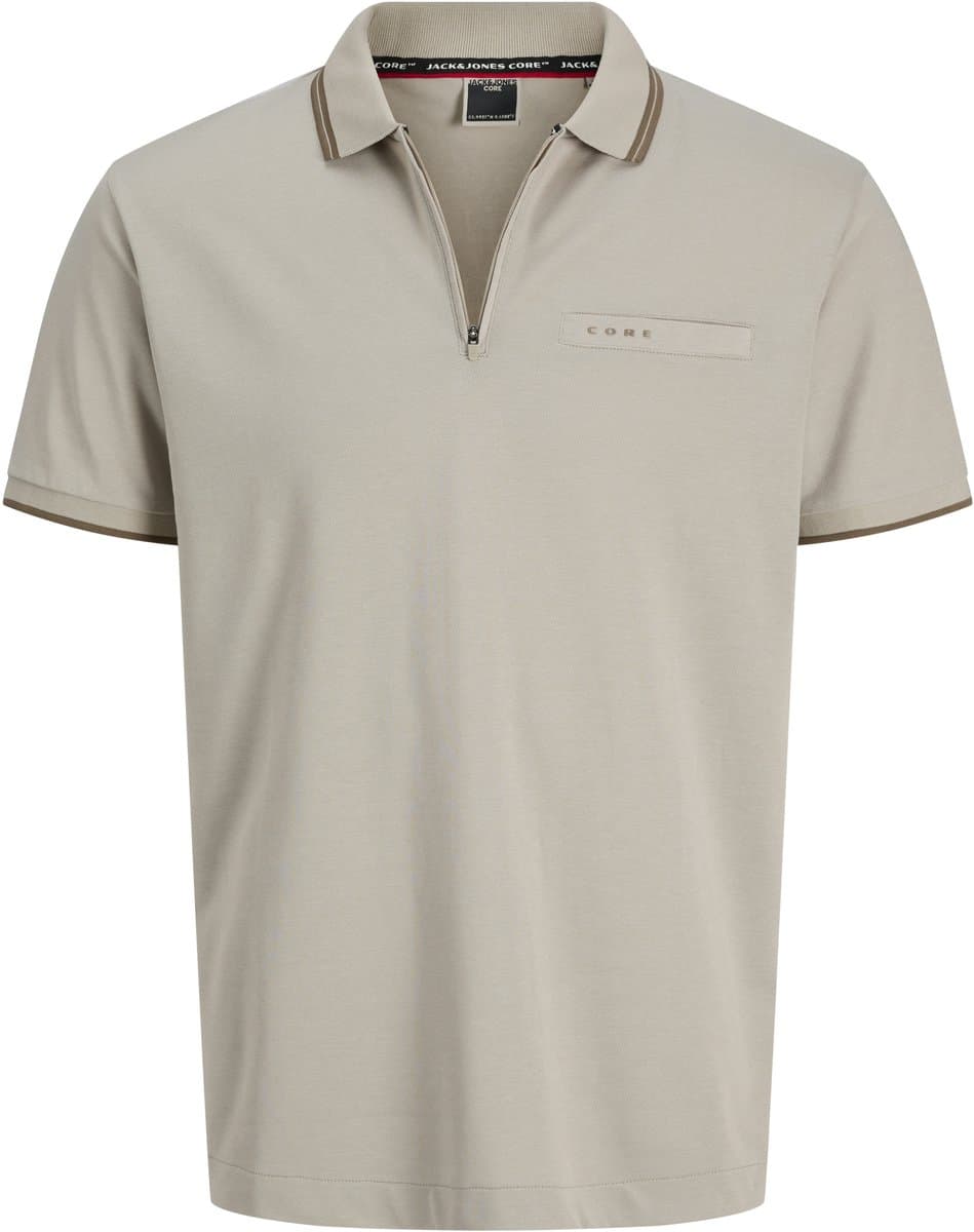 Jack & Jones Fusion Branding Zip Polo Heren (plussize) - Maat 4XL (EAN: 5715869210181)