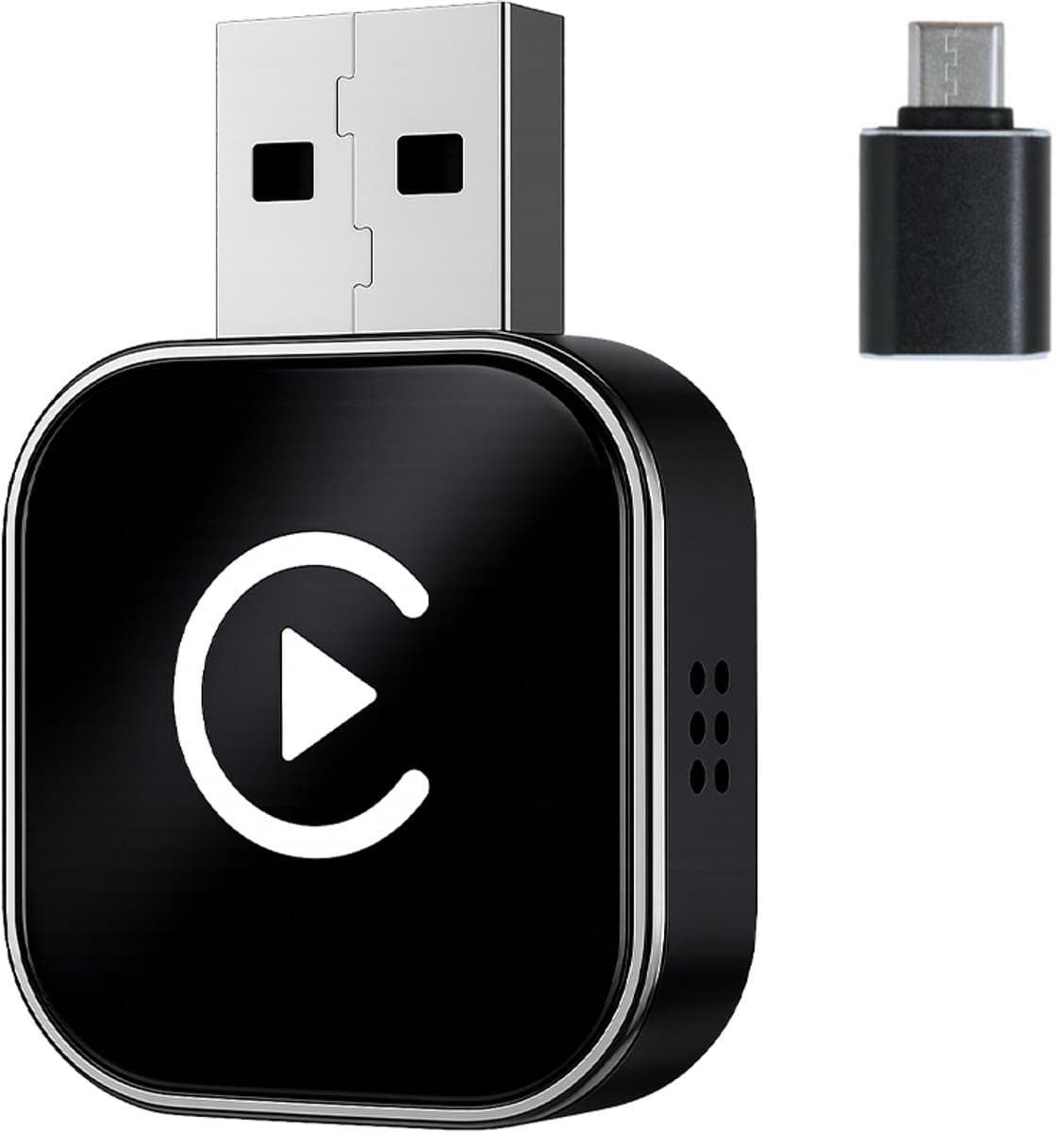 Thingy® Mini 2-in-1 Carplay Dongle - Draadloos CarPlay & Android Auto - Android Auto Dongle - Extra Klein Model - Snelle & Stabiele Connectie - Draadloos CarPlay (EAN: 8721008018201)