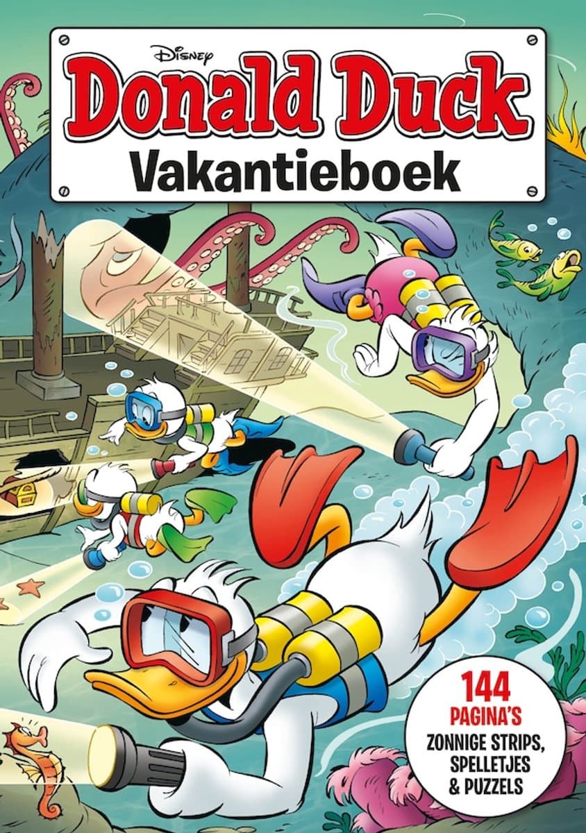Donald Duck Vakantieboek 2025 – zonnige strips, spelletjes en puzzels voor kinderen – 144 pagina’s (EAN: 8710841424416)