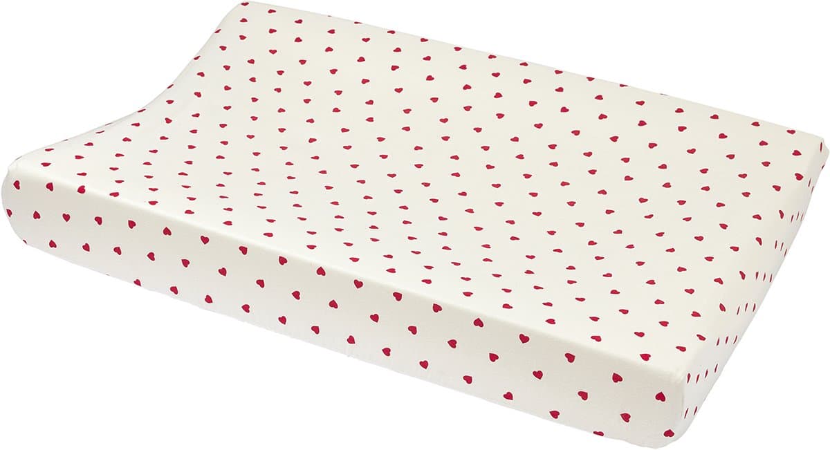 Meyco Baby Sweet Heart Aankleedkussenhoes - White/Red - 50x70cm (EAN: 4054703065695): DIY of versieren Dit is dé must-have voor je verschoonmat! ✨