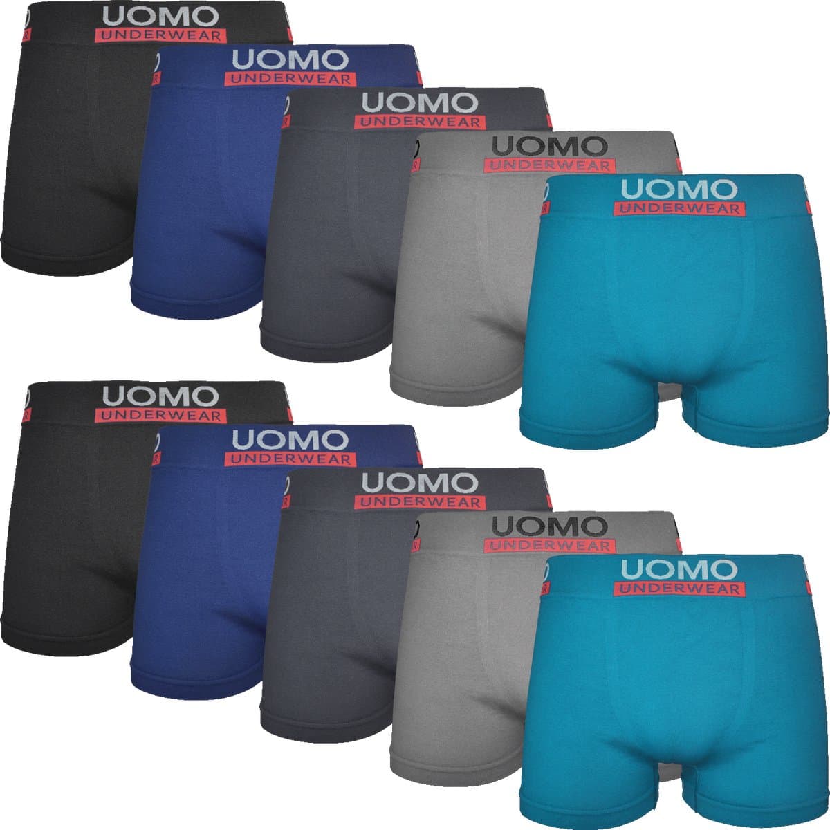Microfiber Boxershorts Heren - 10-Pack - Uomo - Naadloos - Effen - Mix - Maat M/L (EAN: 6090300503596)