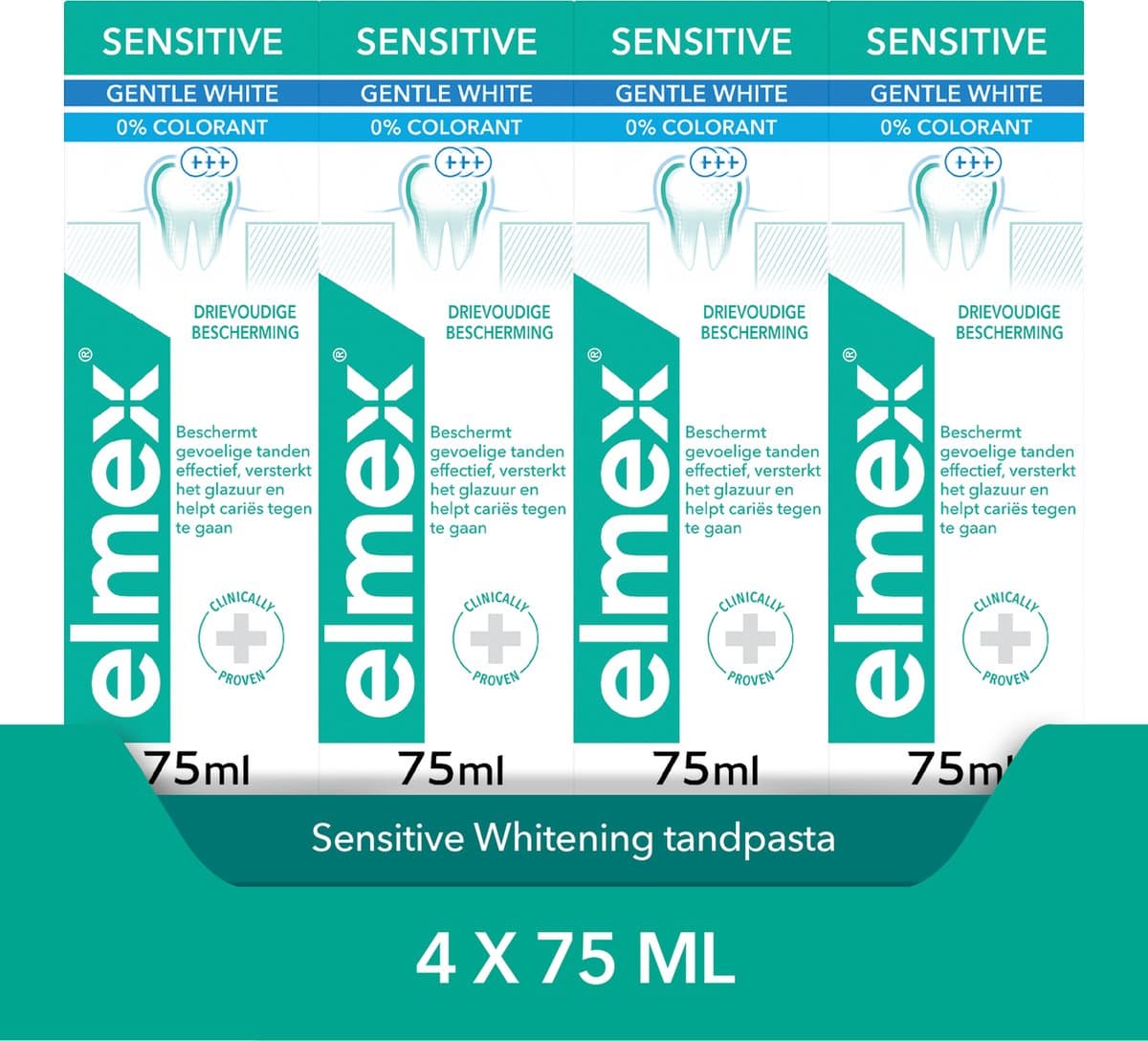 Elmex Sensitive Whitening Tandpasta - 4 x 75ml - Voor Gevoelige Tanden - Voordeelverpakking (EAN: 8714774022411): De struggle met gevoelige tanden (en te veel koffie)