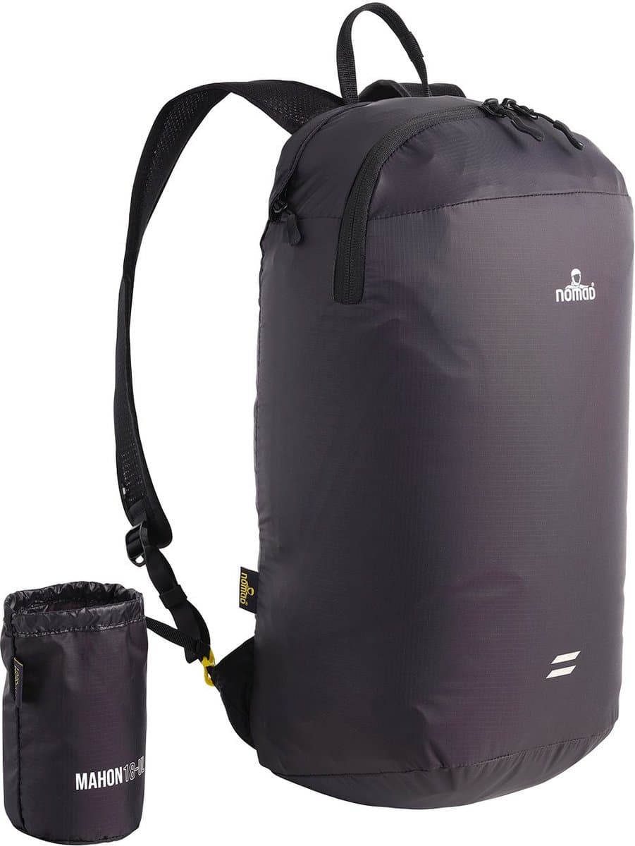 NOMAD® Mahon Ultralite 18L | Opvouwbare Rugzak | Lichtgewicht 195 Gram | Opvouwbare Reistas / Tas / Rugtas | Sterke Materialen | Incl Opbergtasje (EAN: 8713044795574)