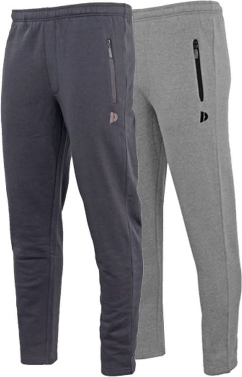 2-Pack Donnay - Joggingbroek met rechte pijp (Sky) - Sportbroek - Heren - Navy/Silver-marl (256) - maat M (EAN: 8717528172790)