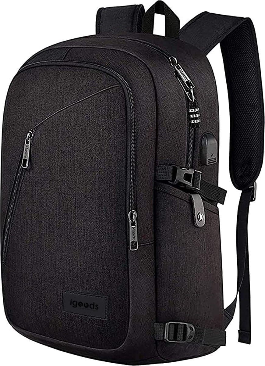 Igoods Anti Diefstal Laptop Rugzak - Mannen & Vrouwen - USB-poort Oplaadvergrendeling - Waterbestendig (EAN: 8720598494365)