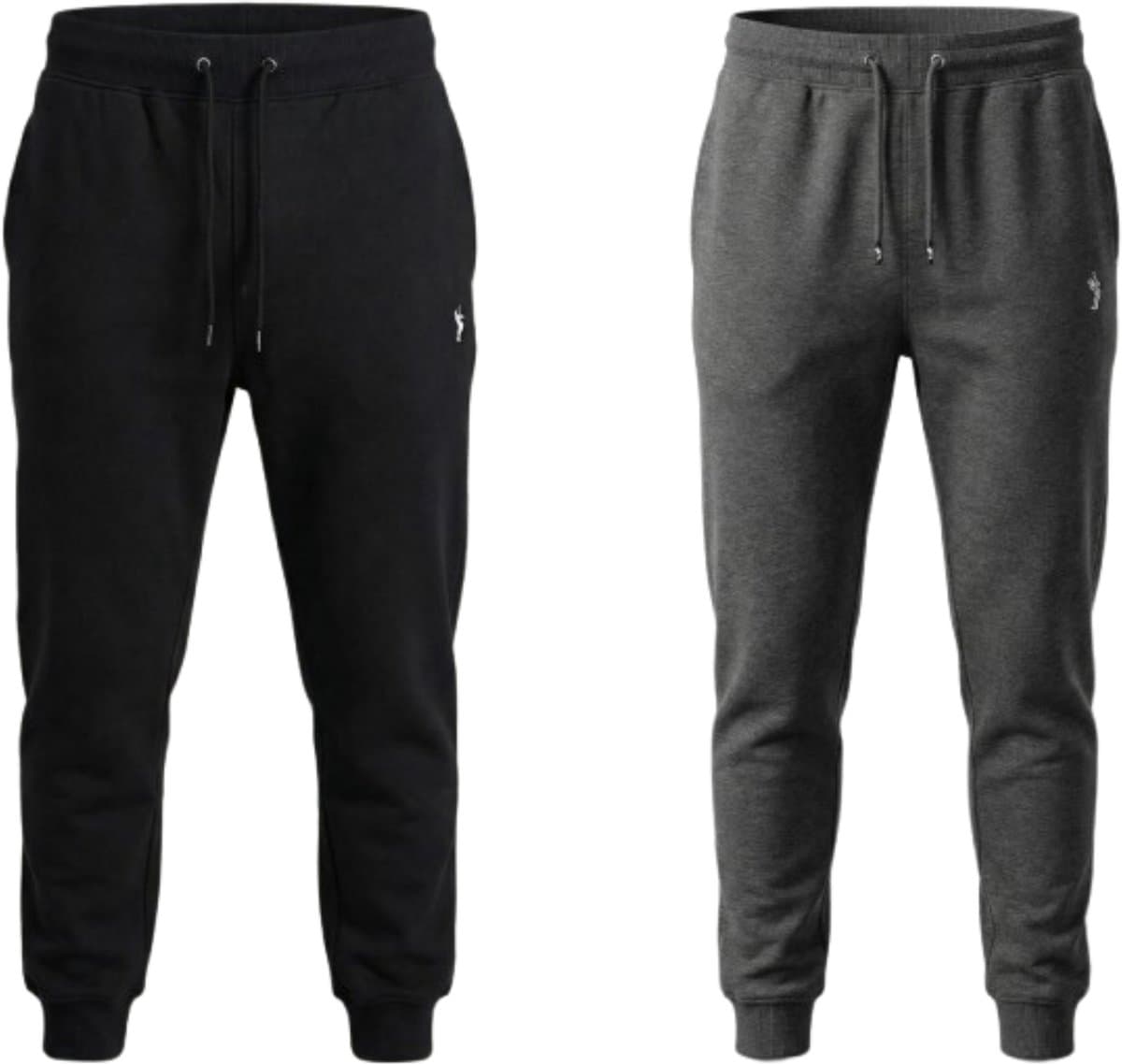 Hitman Joggingbroek Heren - 2-Pack - Trainingsbroek Heren - Sportbroek Heren - Sweatpants Heren - Katoen - Diepe Zakken - 1 x Zwart en 1 x Donker Grijs - Maat L (EAN: 9509373811950)