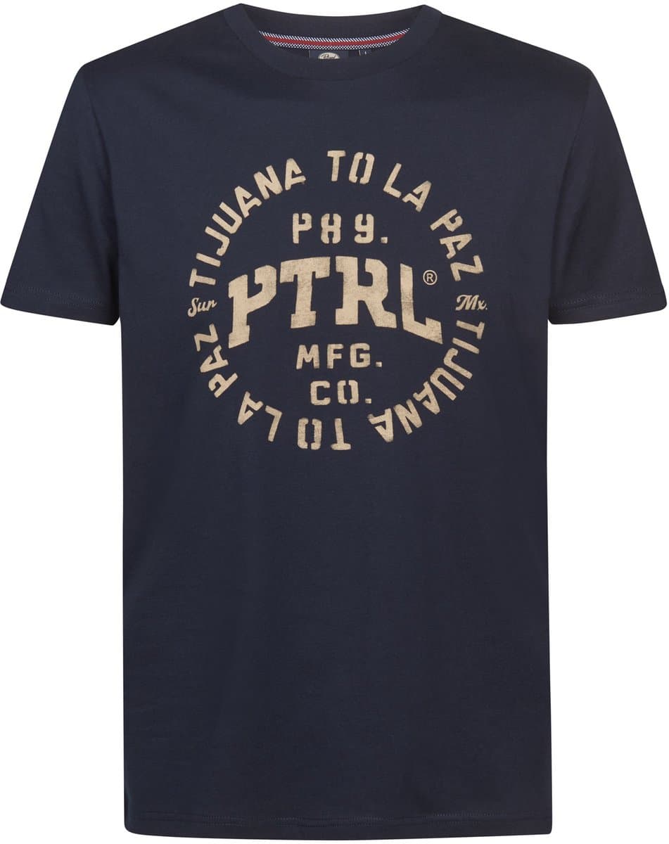 Petrol Industries - Heren T-shirt met print Plata - Blauw - Maat XL (EAN: 8721112274425)