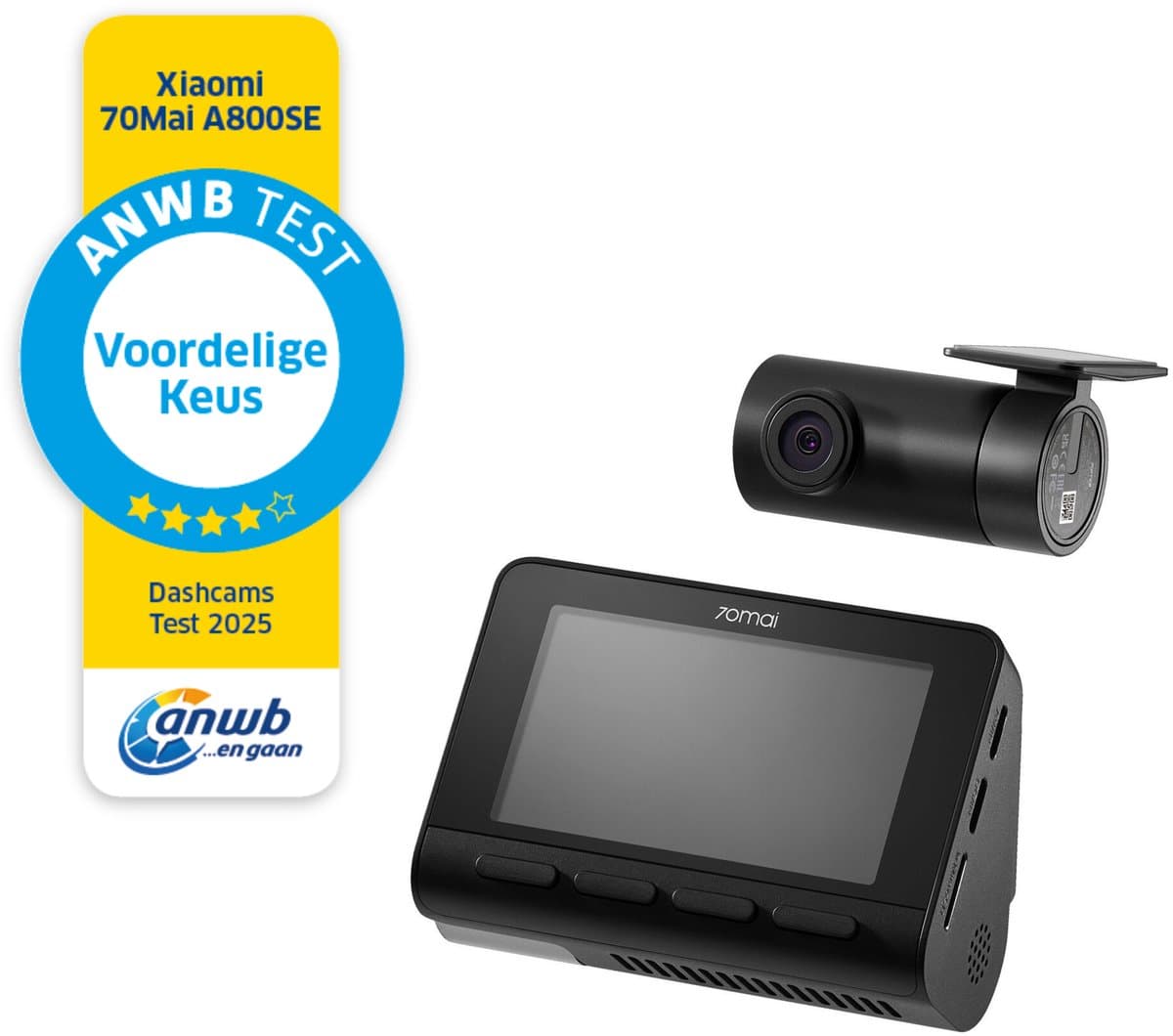 70mai Dash Cam 4K A800SE Set - Dashcam voor en achter - 4K Ultra HD opname - GPS en ADAS ondersteuning - Parkeerstand beveiliging - Nachtzicht met HDR - WiFi app bediening en G-sensor voor incidentdetectie (EAN: 6971669784713): 1️⃣ Een eerste indr...