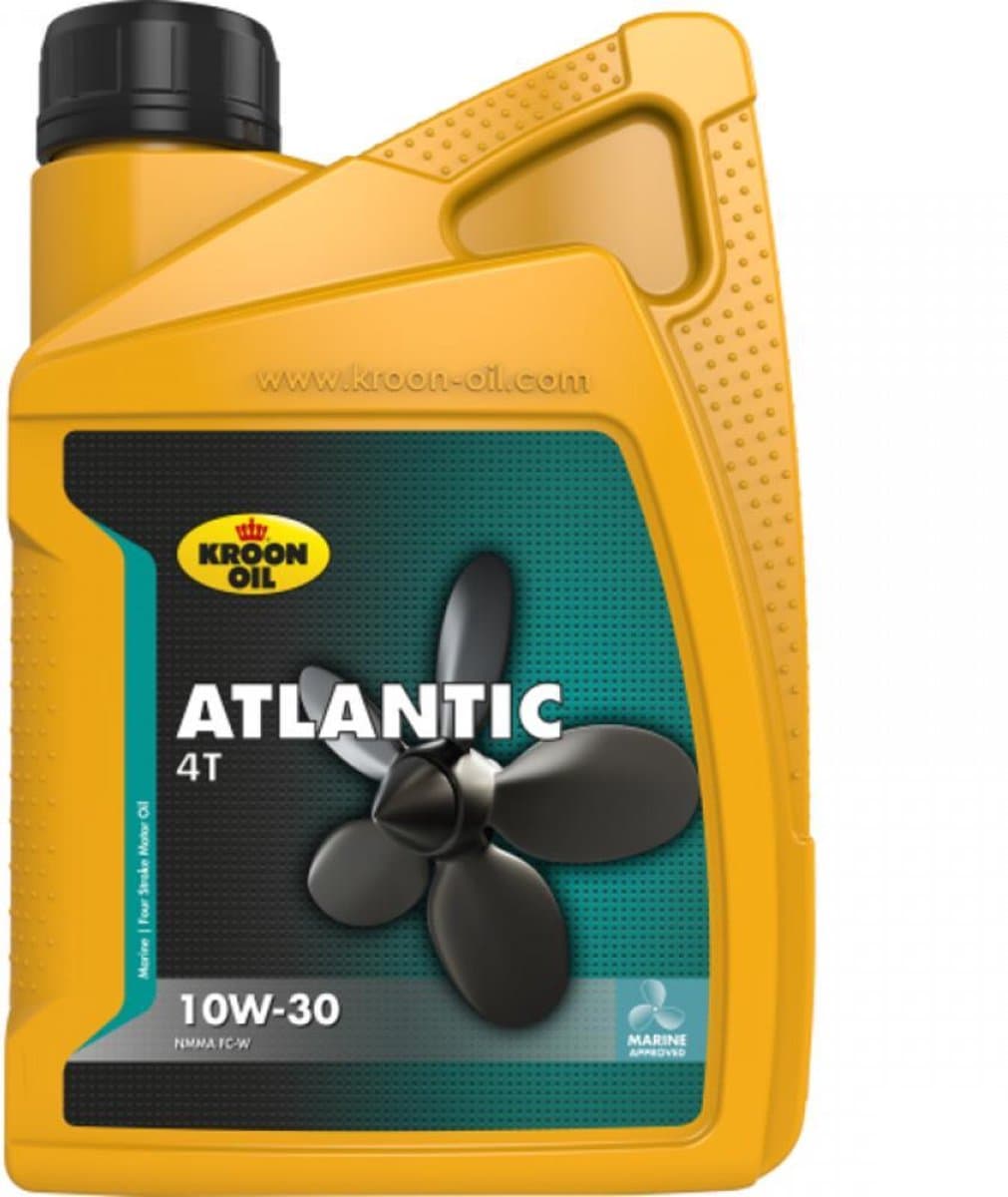 Kroon-Oil Atlantic 4T - Motorolie Voor Buitenboordmotoren - 10W-30 - 1 Liter - Transparant (EAN: 8710128334353)