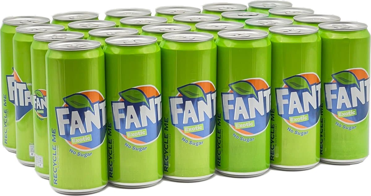 Tray Fanta - Exotic No Sugar - Sleekcan - 24x33cl (EAN: 8721139462355)