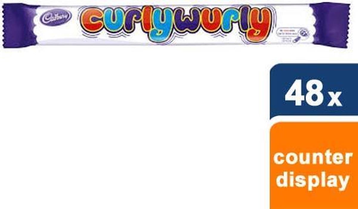 Curly Wurly chocolade - gekrulde caramel overgoten met melkchocolade - 48 stuks (EAN: 5000312104774)
