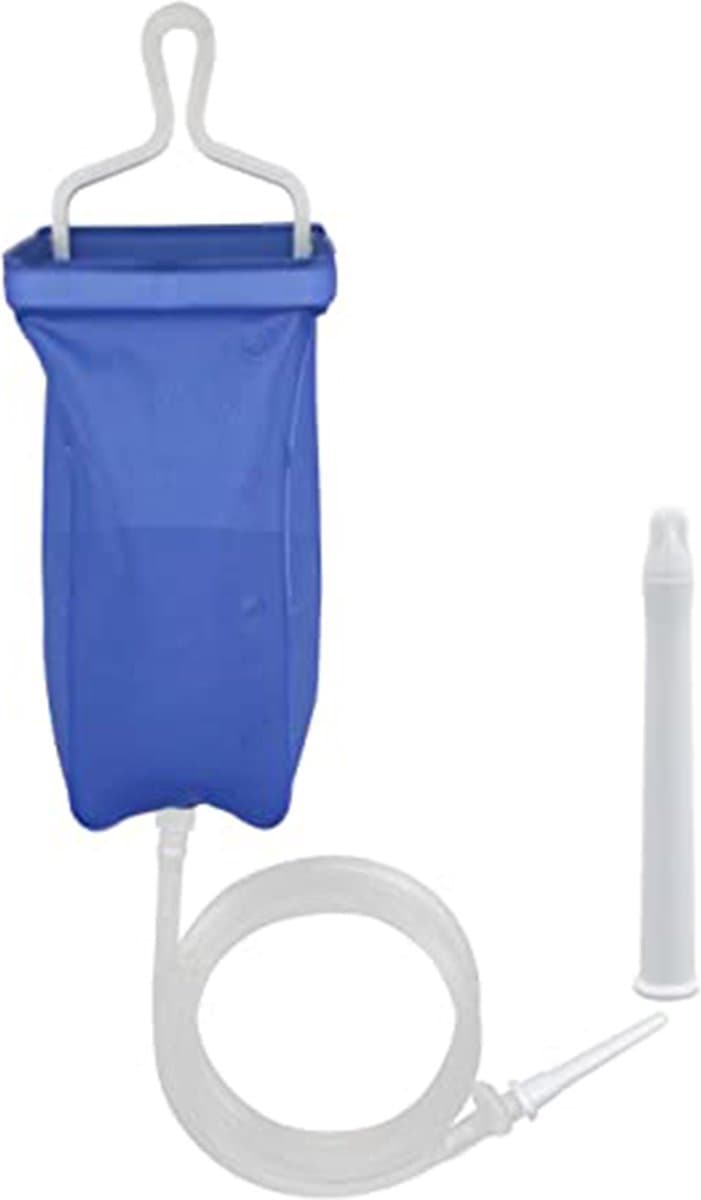 Klysma set - 2 liter - Enema voor darmreiniging en darmspoeling - handig compact reis model - vaginale douche (EAN: 8023279287202)