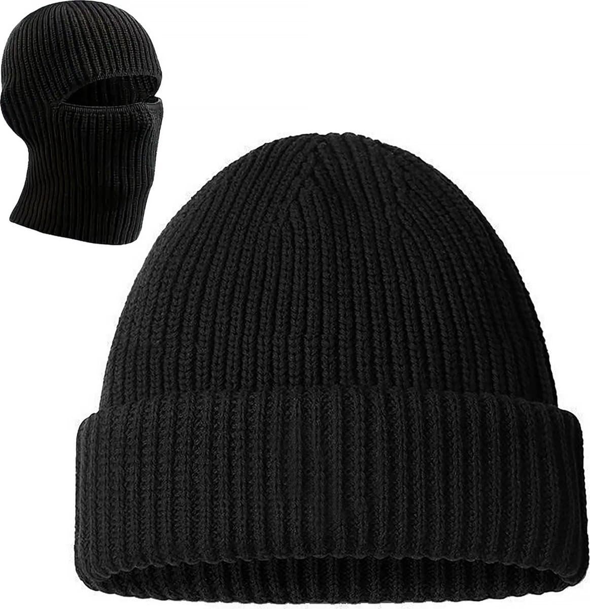 YONO Muts en Balaclava - Beanie en Bivakmuts in 1 - Heren - Dames - Ski Mask Winter - Zwart (EAN: 8720595026286)