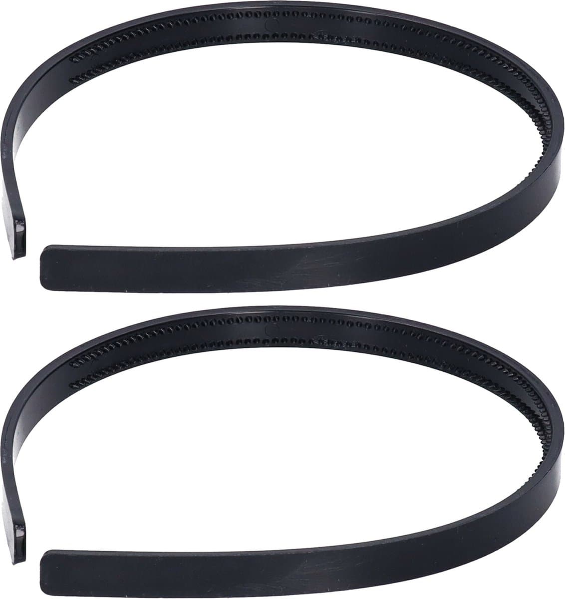 Haarband - 2x - zwart - 1 cm breed - kunststof - meisjes/dames - diadeem - haaraccessoires (EAN: 8719538437920): Eerste indruk Eenvoudig, maar effectief