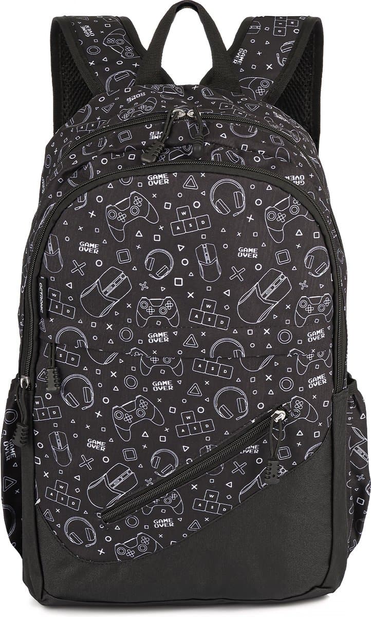 Octronic Game Rugzak – Schooltas Rugtas voor Jongens met coole Gaming Print – 22 Liter – Zwart (EAN: 8720663222756)