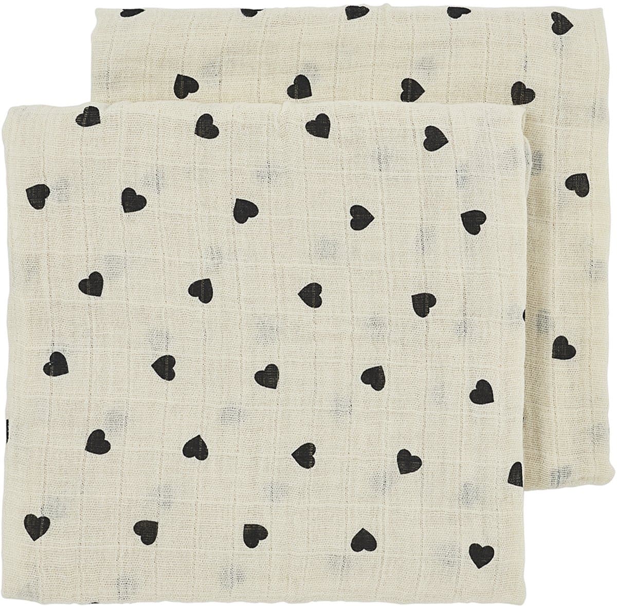 Meyco Baby Sweet Heart pre-washed hydrofiele doeken - 2-pack - pre-washed hydrofiel - soft sand/black - 70x70cm (EAN: 4054703583427): Waarom ik meteen wilde uitproberen