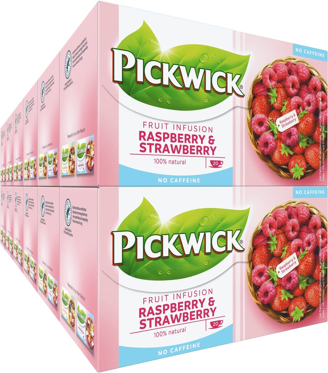 Pickwick Fruit Infusion Raspberry Strawberry Fruit Thee - 12 x 20 theezakjes (EAN: 8711000585900)