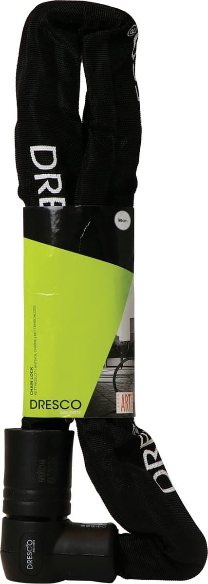Dresco Kettingslot ART 4 - ART 4 goedgekeurd voor verzekering - Scooterslot - Motorslot - Fietsslot - 90cm lang - 10.5mm doorsnee - Zwart (EAN: 8711293465316): Eerste indruk massief, maar niet al te zwaar