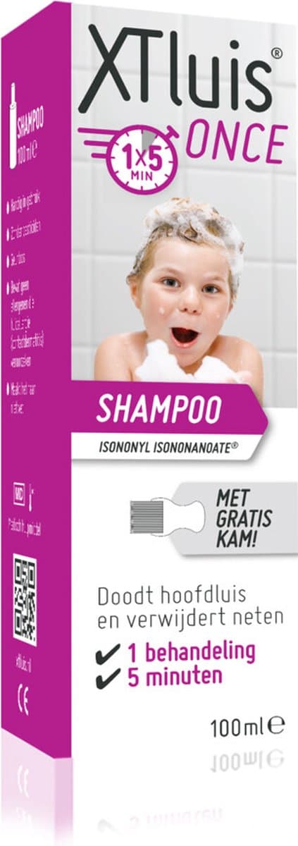 XT Luis – Once Shampoo – 100 ml – 1x5 Min Behandeling – Inclusief Kam – Tegen Hoofdluis & Neten (EAN: 8714632076624): Wat maakt deze shampoo anders