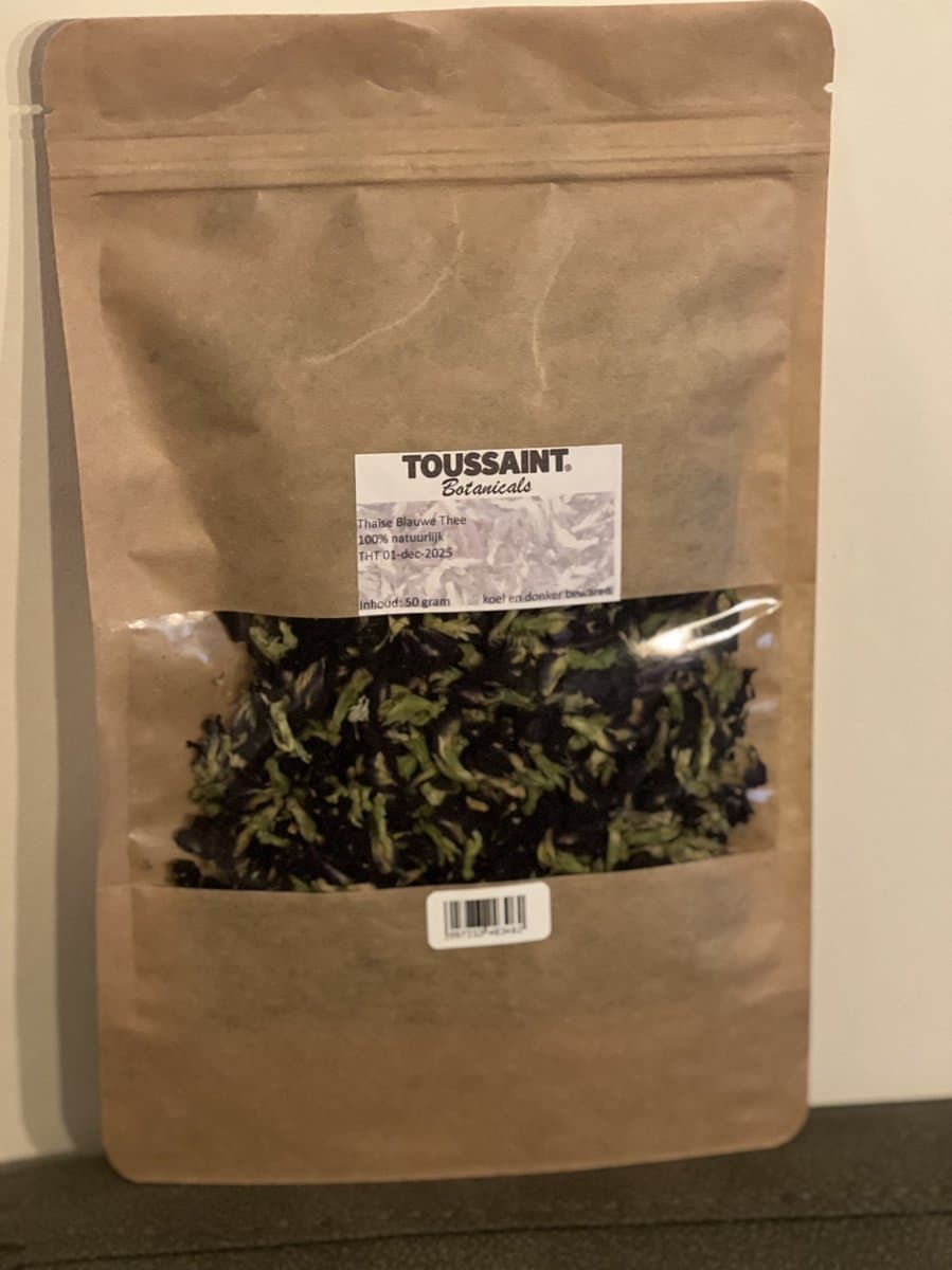 Blauwe Vlindererwt thee | 100% Natuurlijk | Kittelbloem Thee | Blue Butterfly Pea Flower tea | Cafeïnevrije kruidenthee | Kittelbloem | 50 gram - Gratis Verzending! (EAN: 8720892491220)