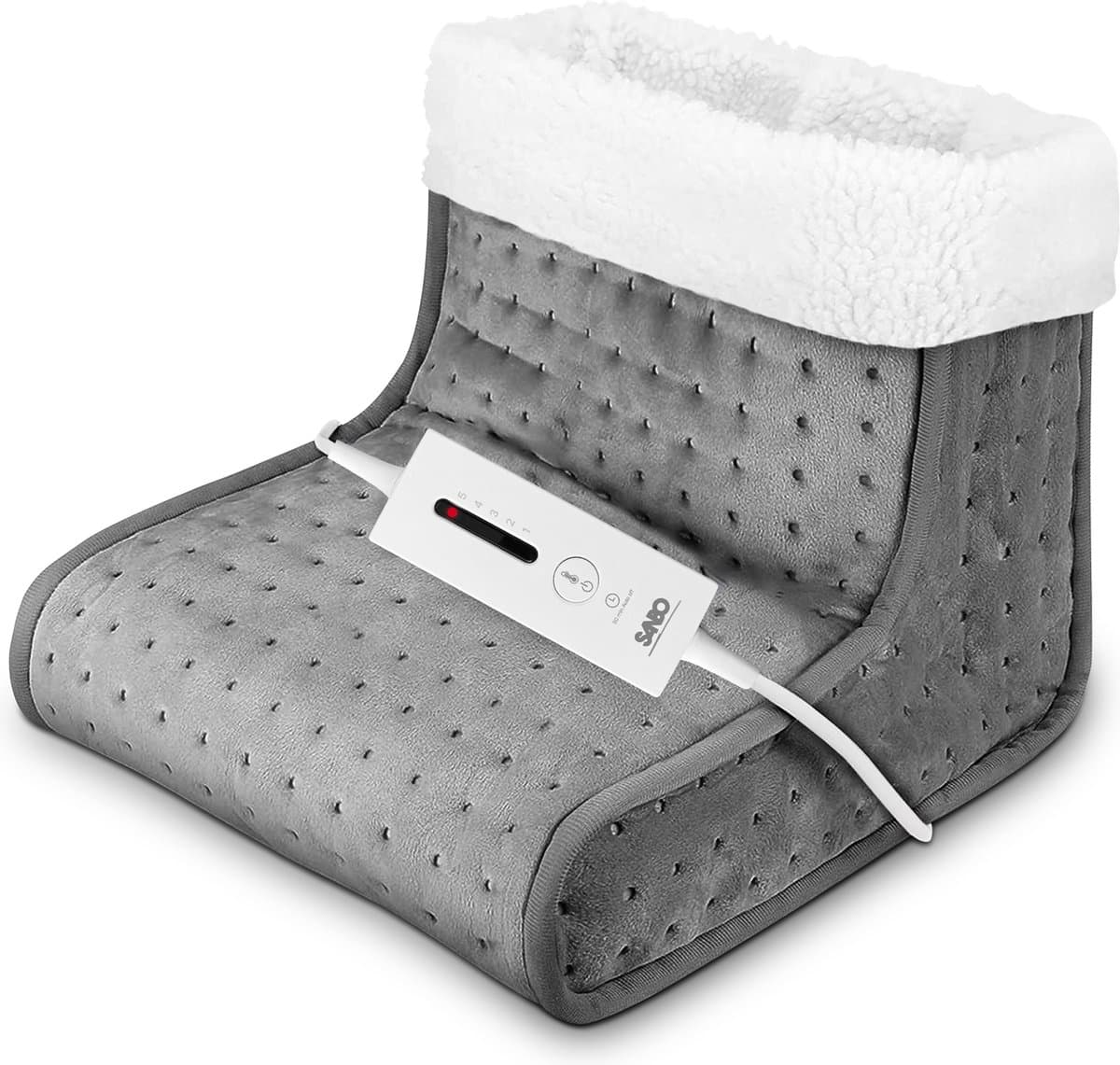 Sanbo Elektrische Voetenwarmer met Timer - 5 warmtestanden - Wasbare Binnenvoeging - Elektrisch - Voeten Warmer - Antraciet (EAN: 8720828027752): **De kernfuncties die opvallen**