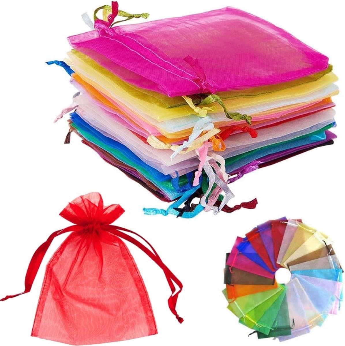20 Organza Zakjes - 7x9 cm - Feestzakjes - Snoepzakjes - Cadeauzakjes - Uitdeelzakjes - Sieradenzakjes - Mix - 7x9cm - 20 Stuks (EAN: 8719743514751): Waarom ik deze zakjes zo leuk vind