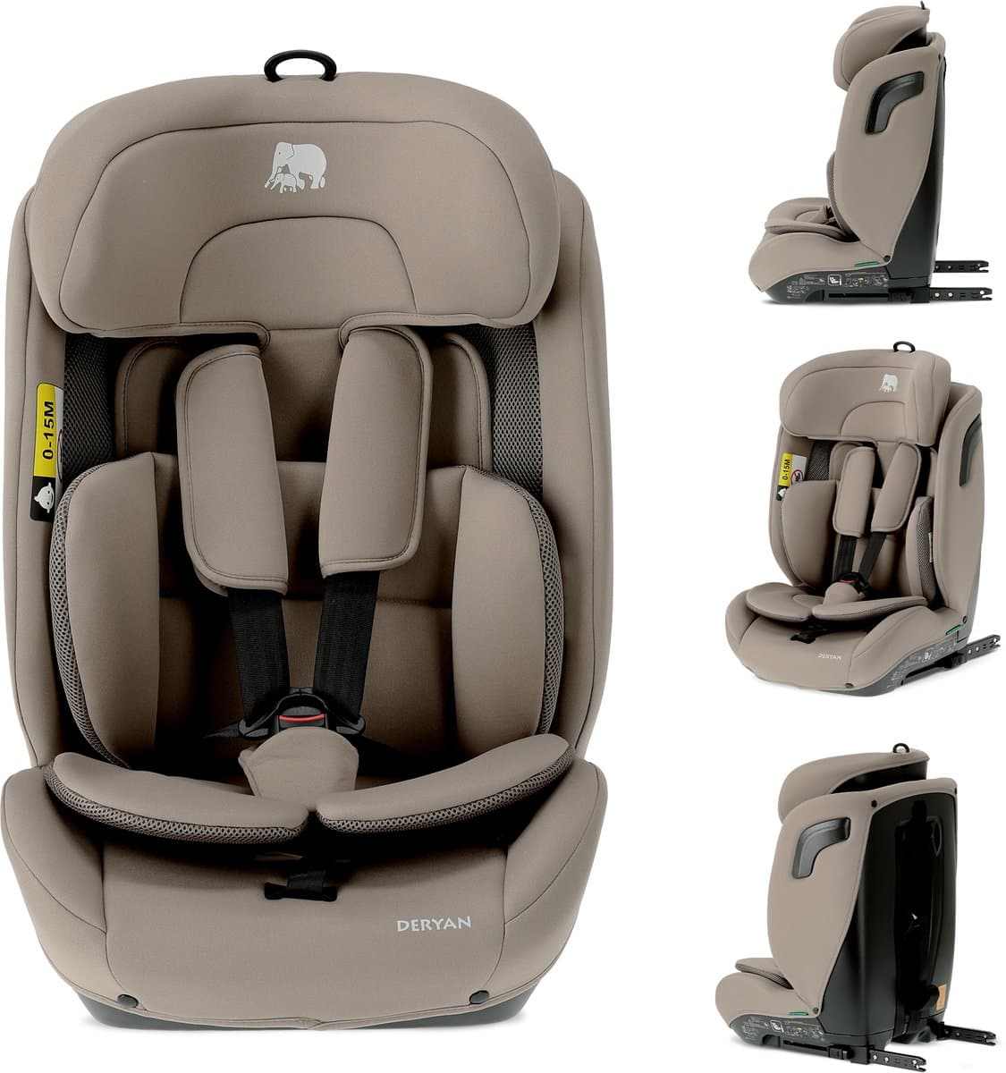 Deryan Carter Luxe i-Size/ isofix Autostoeltje - Tot ca. 12 jaar - 76-150 cm - Truffle Sand (EAN: 8721249883118)