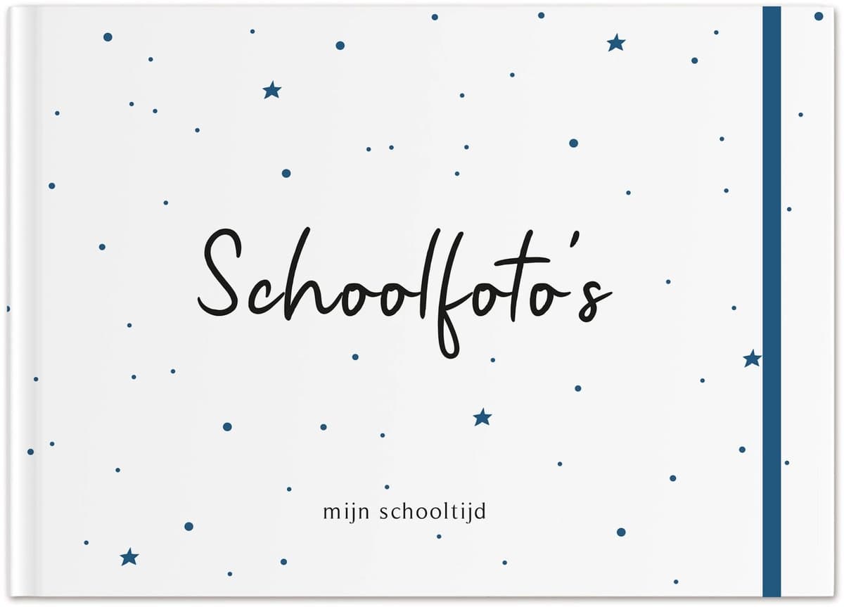 Fyllbooks - Schoolfotoboek Invulboek - Schoolfoto Album - Schooljarenboek - Blauwe dots - Geschikt voor: 12 Portret- en Klassenfoto's (EAN: 9789083542744)