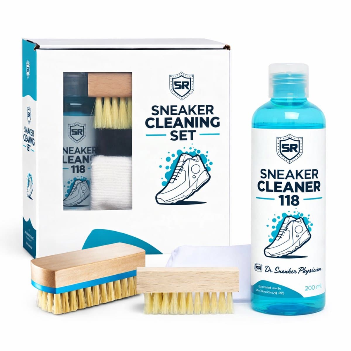 Sneakercleaner Set 4-in-1 – Sneaker Cleaner Premium Kit - Complete Schoonmaakset voor Sneakers – Incl. Premium Borstel & De Sneaker Reiniger® Formule – Voor Leer, Suède & Mesh – Diepe Reiniging + Bescherming – Tot 50 Reinigingen (EAN: 7428474826507)