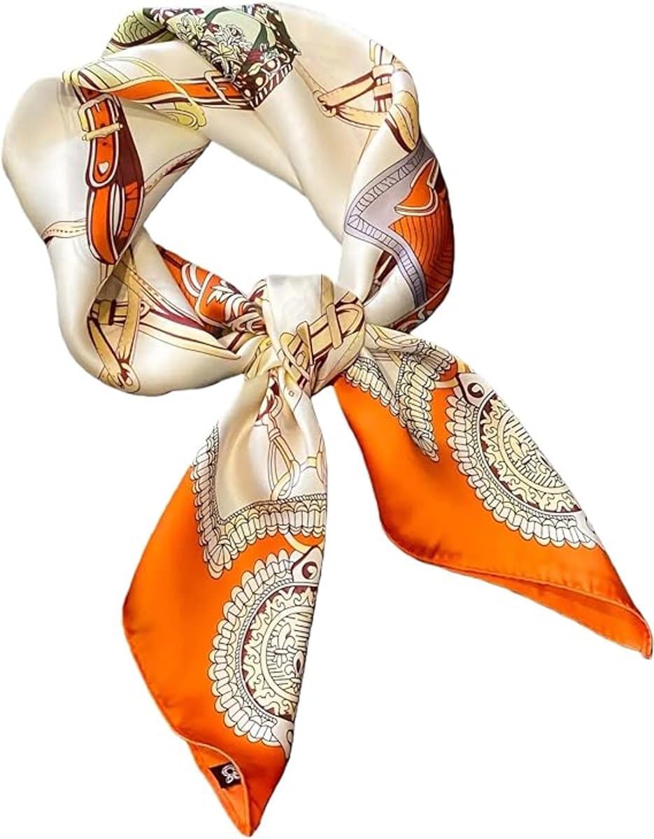 Zijden damessjaal – sjaal - sjaaltjes dames - Kleine vierkante sjaal – 70 cm – Halssjaal – Halsdoek – Jasaccessoire – Strikdoek – Veelzijdig accessoire (EAN: 8581708391291)