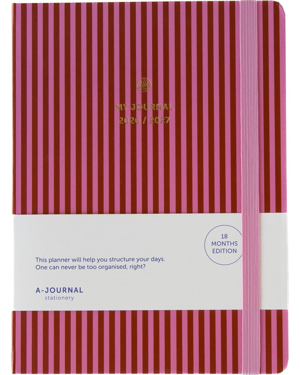My Journal 18 Maanden Agenda 2026-2027 Strepen Roze (EAN: 8721154632429)