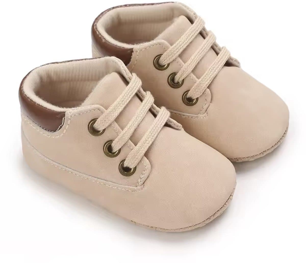 Baby schoentjes – Babyschoenen - Veter - Maat 20 - 13cm - Beige (EAN: 6096708968968)