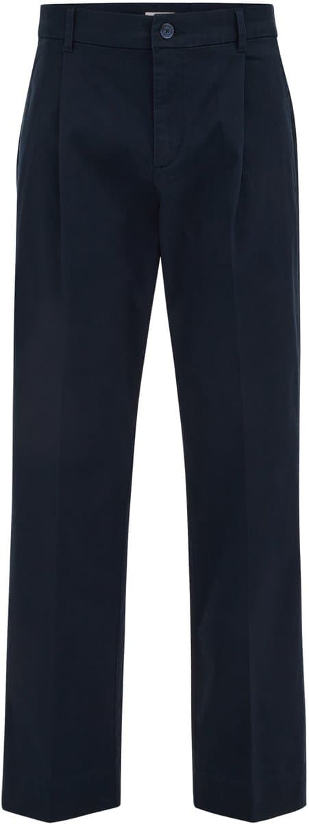 WE Fashion Heren loose fit chino met bandplooi en elastische broekband (EAN: 8721128898561)