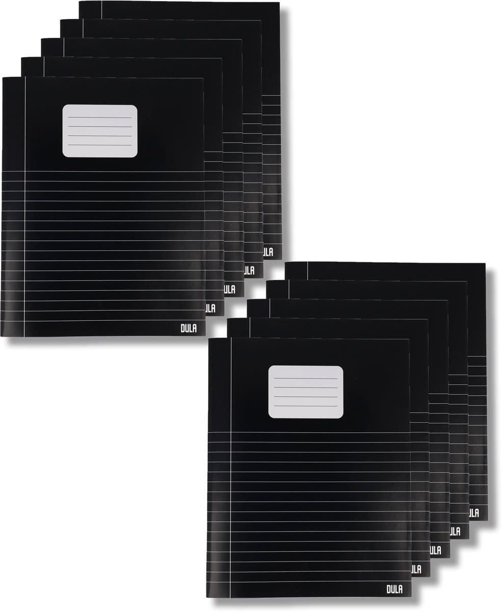 Schriften A5 formaat Lijn - Zwart - 10 pak - Schoolschrift gelijnd - DULA (EAN: 8720847682390): Eerst even wat zeggen jullie