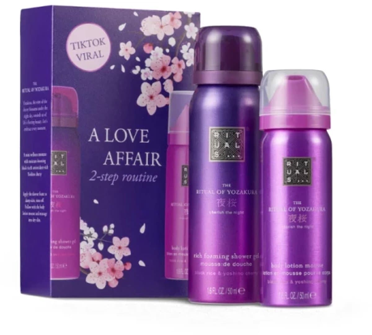 Rituals Geschenkset - 2 Producten - Douchegel 50 ml + Body Lotion Mousse 50 ml - Ritual of Yozakura - Cadeaus voor Vrouwen - Cadeaudoos - Geschenkdoos - Cadeauset - Giftset Vrouw - Badschuim - Doucheschuim - Shower Gel - Douche Foam - Bodylotion (...