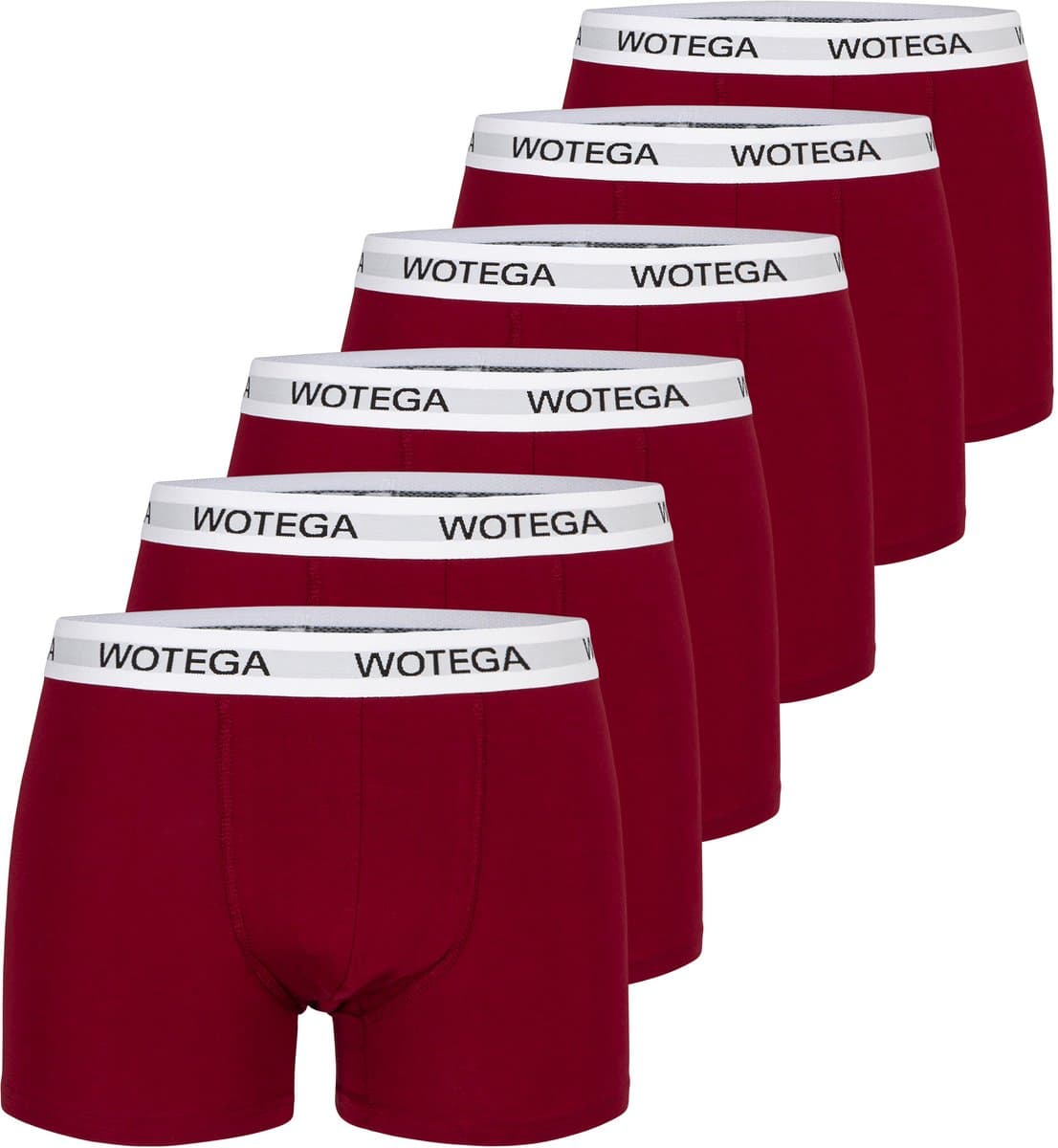 WOTEGA Heren Boxershort Joe – Katoen Stretch – Rood – Elastische tailleband – 6-pack (EAN: 4053163718608)