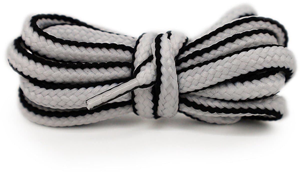 Braided laces - wit/zwart - 120cm - voor oa van Bommel (EAN: 4003269735559)