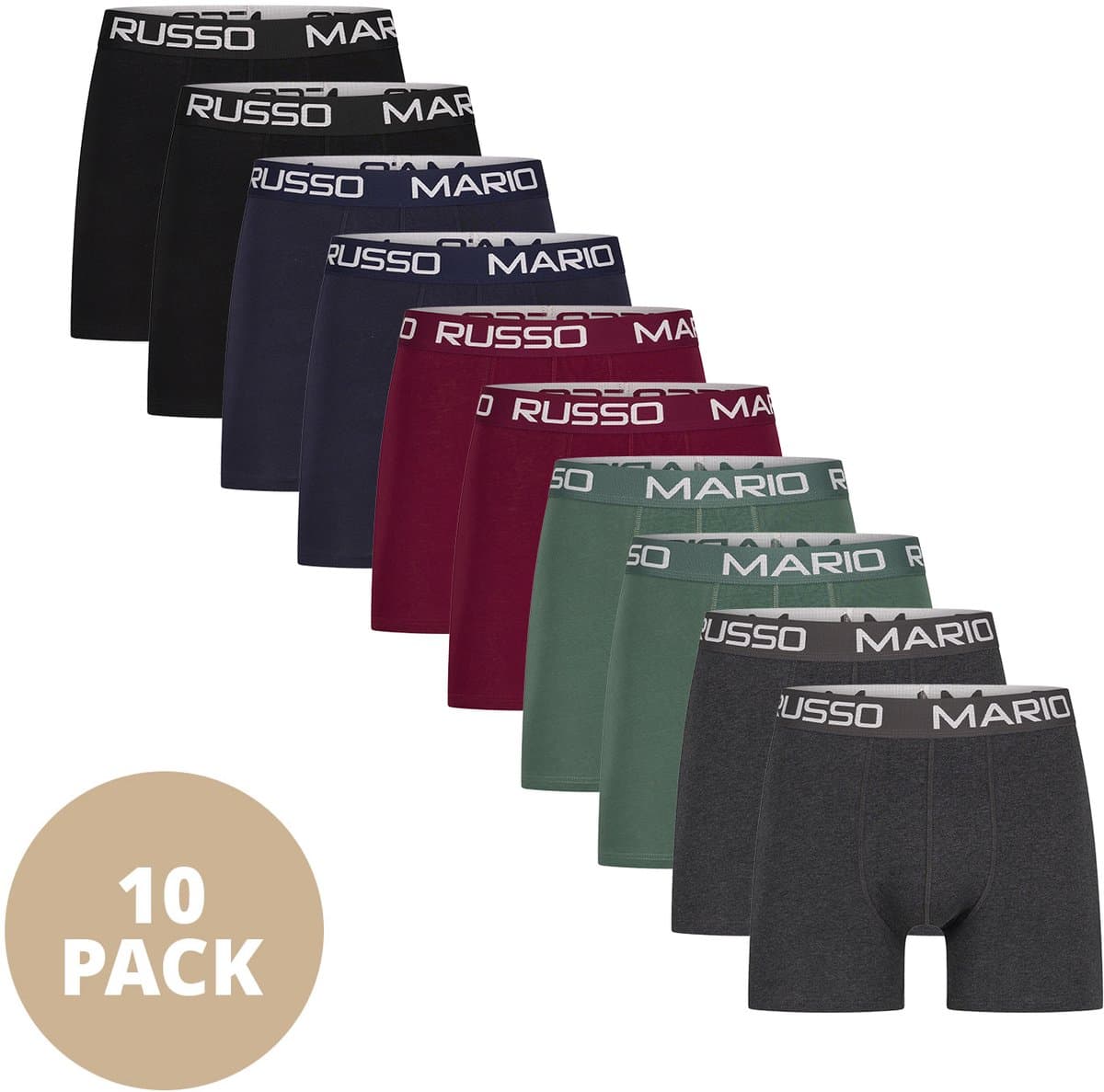 Mario Russo Boxershorts - Boxershort heren - Onderbroeken heren - 10-pack - XXL - All Season (EAN: 8720168689672)