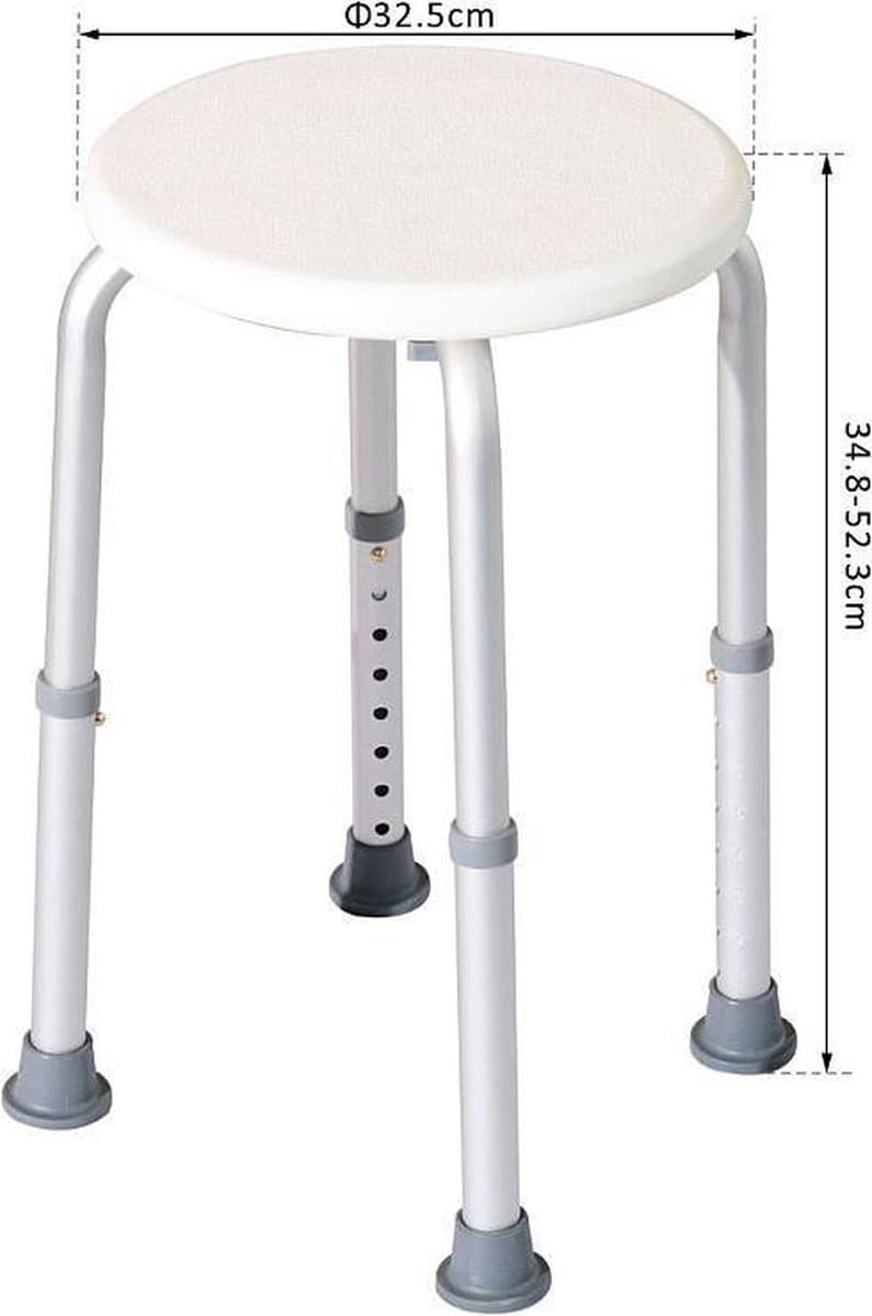 Stevige Antislip Douchekruk - Lichtgewicht & In Hoogte Verstelbaar - Douchestoel - Badkamer Kruk Douche Stoel - Rond (EAN: 8719984997153): Eerste indruk Compact & Praktisch 🚿