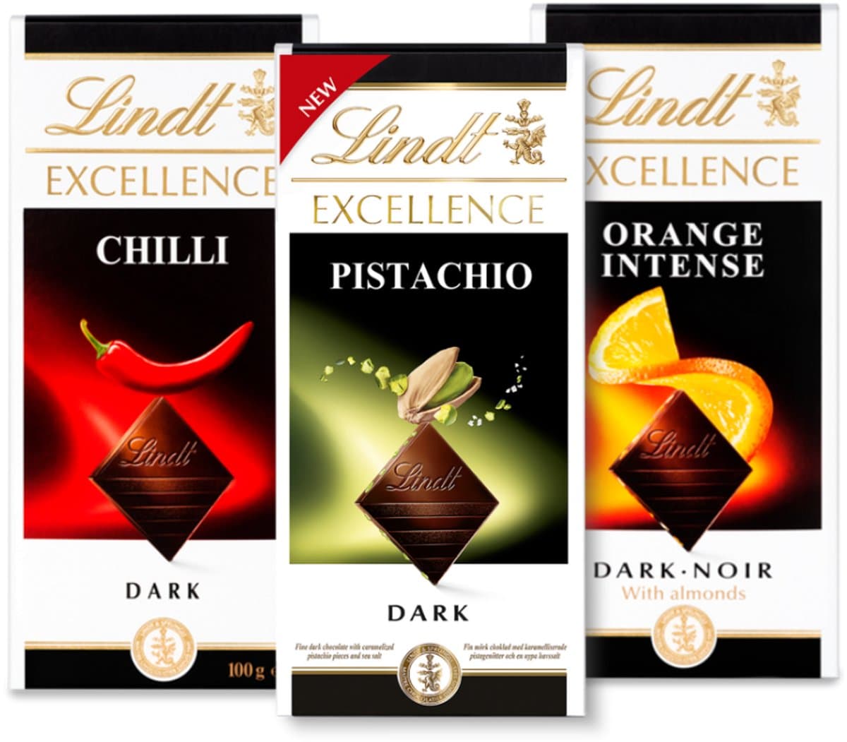 Lindt EXCELLENCE Pure Chocoladerepen Smaakpakket 300 gram (3-repen) - Pistache, Sinaasappel, Karamel Zeezout - Fijne Pure chocolade met unieke smaken (EAN: 8720098102562): 🔍 **Een eerste blik**