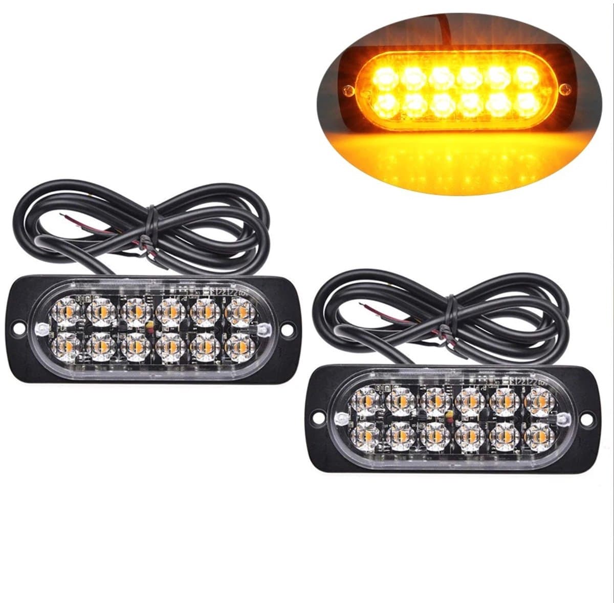 XEOD LED Flitsers Oranje - 12V - 24V - 18 Flits patronen - Gevarenlichten - Vrachtwagen - Bestelauto - Bestel bus - Veilig werken langs de weg - 2 Stuks (EAN: 8720849864671): **Eerste Impressies Stijlvol, Compact, En Eenvoudig Te Hanteren**