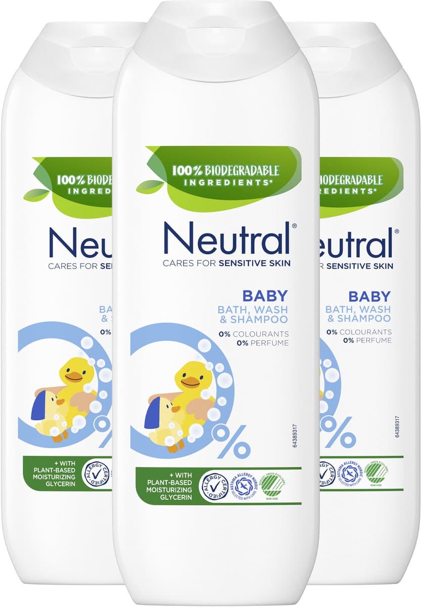 Neutral - 0% Bad, Wasgel & Shampoo - Baby - 3 x 250 ml (EAN: 8720182988690)