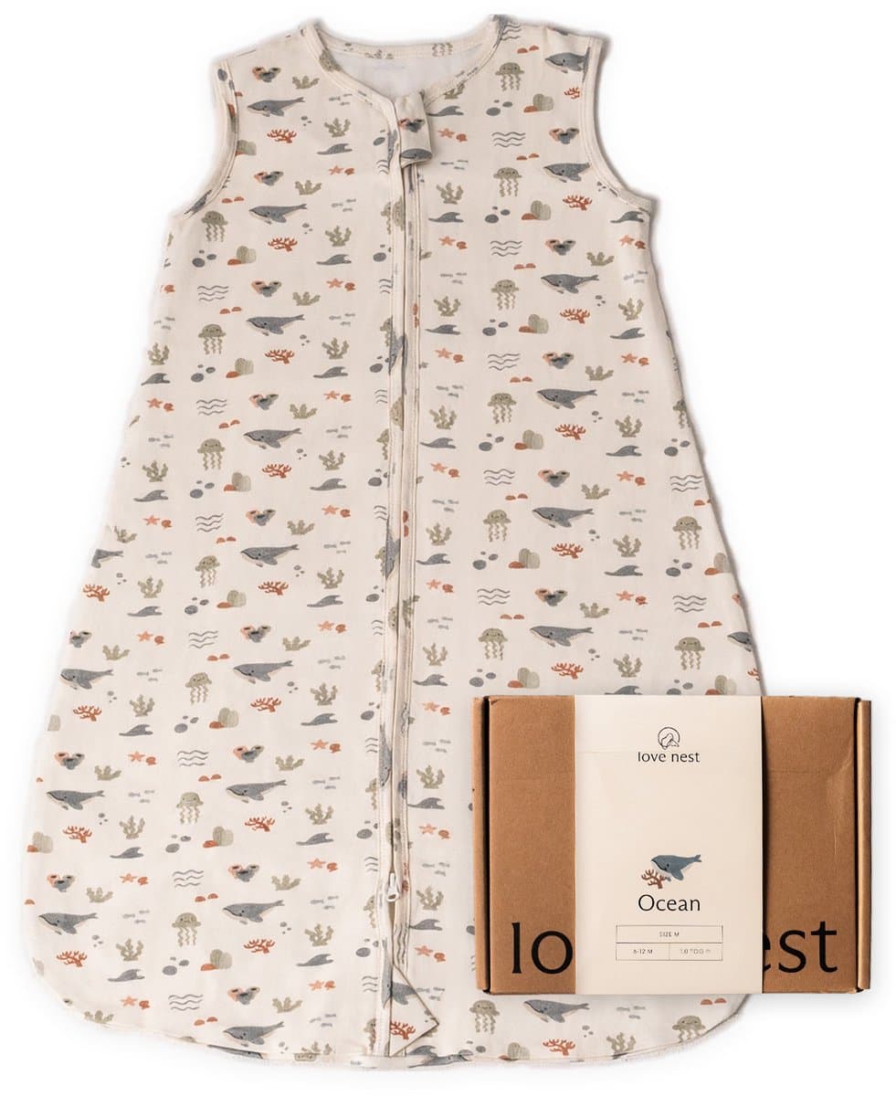 Love Nest Slaapzak Baby Zomer - 1.0 TOG - 78cm - Baby Slaapzak Ocean - te combineren voor 4 seizoenen of winter (EAN: 8721249709043)