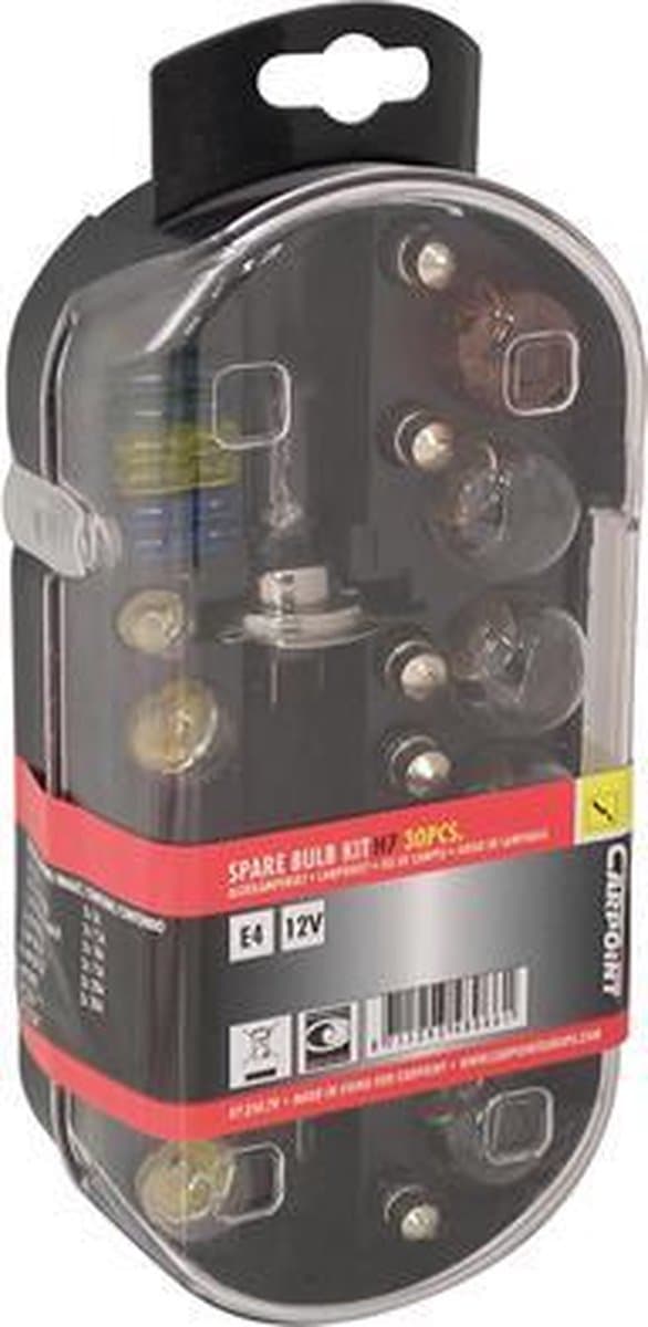 Carpoint H7 Autolampenset – 30-delig – E Keur – 18 lampen & 12 steekzekeringen - Compacte Opbergbox – Eenvoudig te Installeren (EAN: 8711293480661): **Wat zit er in de doos 🎁**