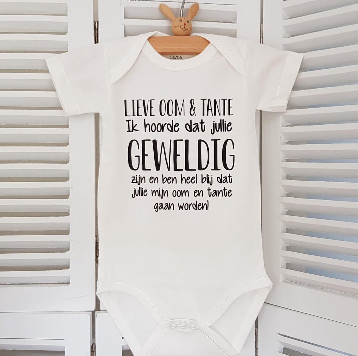 Baby rompertje met tekst cadeau geboorte meisje jongen set kledingset Bodysuit en muts |Kraamkado | Gift Set | rompertje Lieve oom en tante ik ben heel blij dat jullie mijn gaan worden aanstaande aankondiging bekendmaking zwangerschap (EAN: 744593...