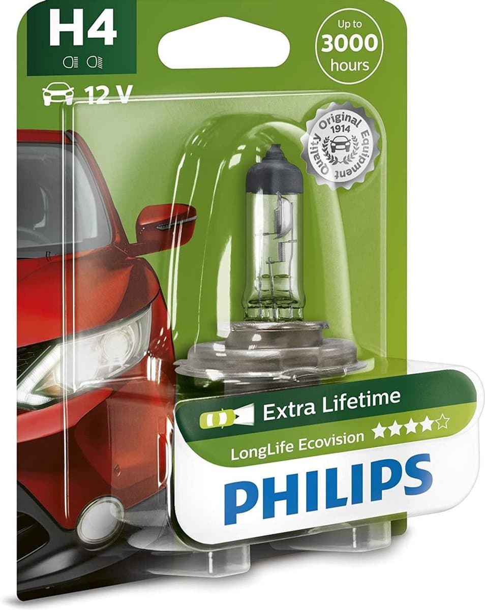 Philips Autolamp H4 Longlife Ecovision 12v/55w Wit (EAN: 8727900361988)