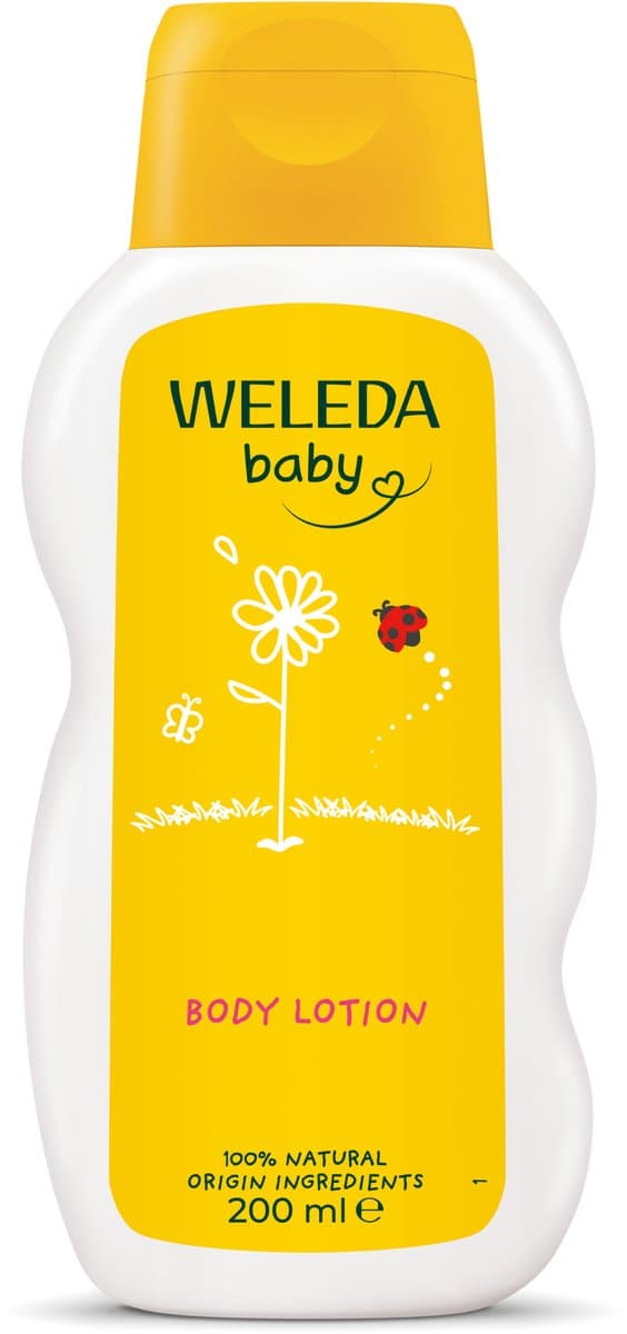 WELEDA Baby Calendula Bodylotion - Calendula & Kamille - Voorkomt Uitdroging - Houdt De Huid Zacht En Soepel - 100% Natuurlijke Ingrediënten - 200ml (EAN: 3596204358506)