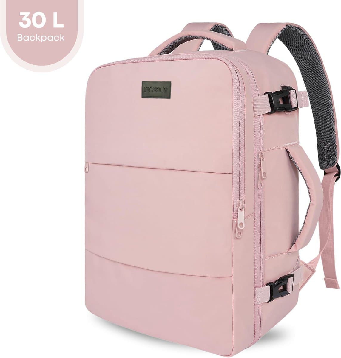 FOXLY® Waterdichte Rugzak Inclusief Usb Oplaadstation - Laptop tas t/m 15,6 inch - Dames en Heren en Kinderen - Schooltas - Roze (EAN: 8721154331742): Waarom deze rugzak mijn aandacht trok