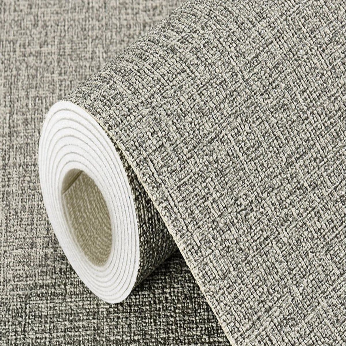 Gsedaox-Behang-Zelfklevend Behang-Muurdecoratie-Waterbestendig en Hittebestendig-50 cm x 3 m-Isolerend Behang-Linnenstructuur Lichtgrijs (EAN: 9321882324291): Een nieuwe look in een handomdraai