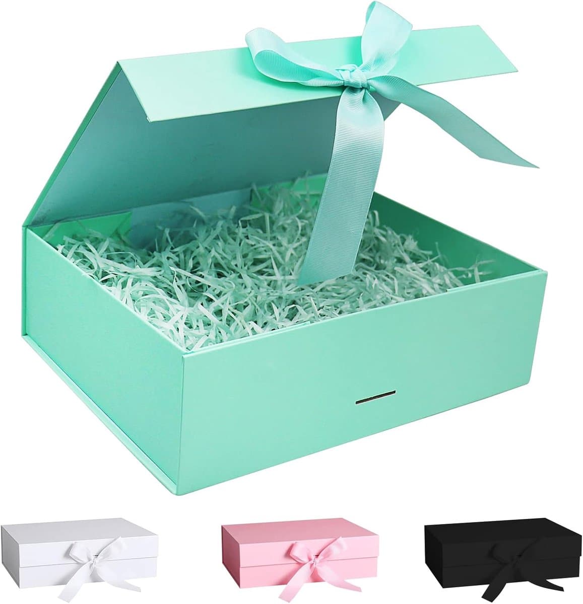 Cadeaudoos - Geschenkdoos met Magneet - met strik, deksel, lint en versnipperd papier - Vouwdoos - voor bruiloft, verjaardag, Kerstmis, jubileum - groen - 22 x 17 x 8 cm (EAN: 9318528280004): Waarom een magnetische sluiting